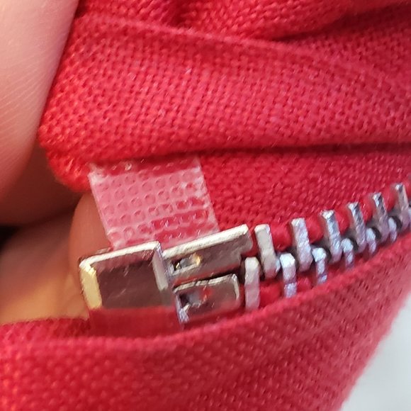 Vintage Short Red Jacket David N Petites Size 8 Silver Zipper Sticks On Bottom 8 - Picture 7 of 8